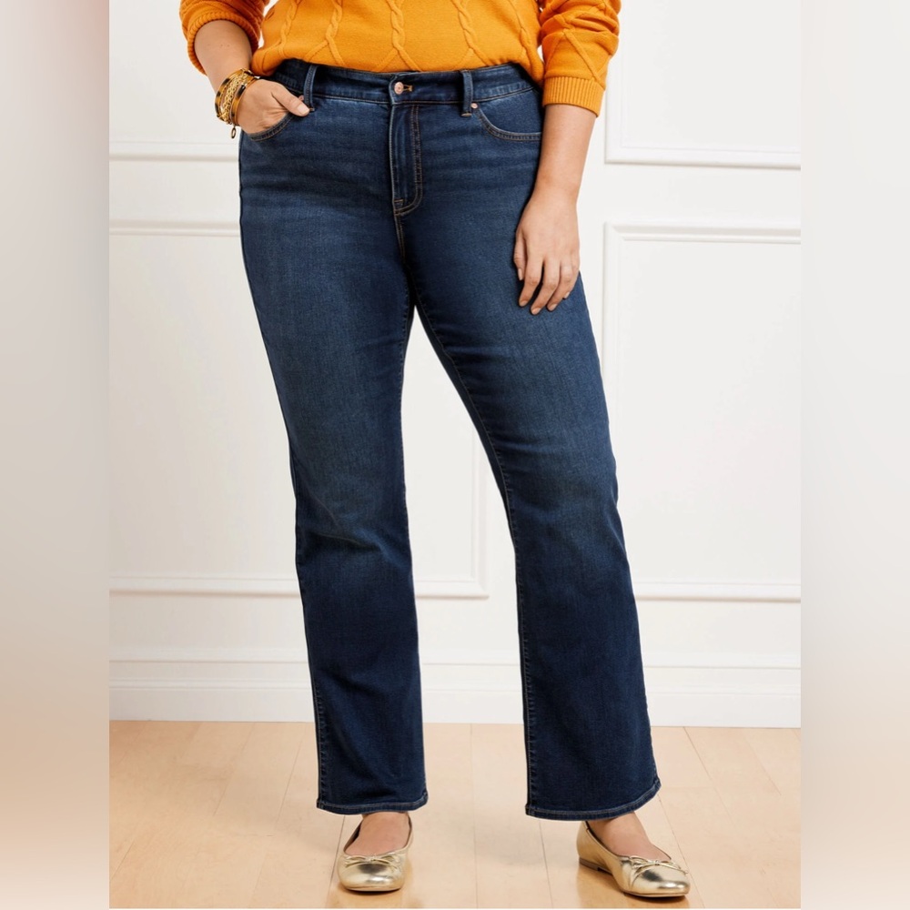 Talbots Women’s Barely Boot  Cut Jeans in Dark Denim| Size: 16